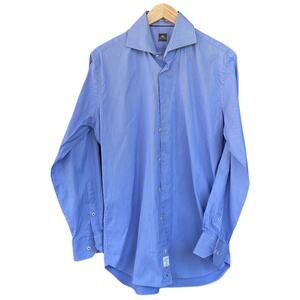 PETER MILLAR Men’s 15.5 / 39 cm Golf Crown Blue Button Down Cotton Sport Shirt